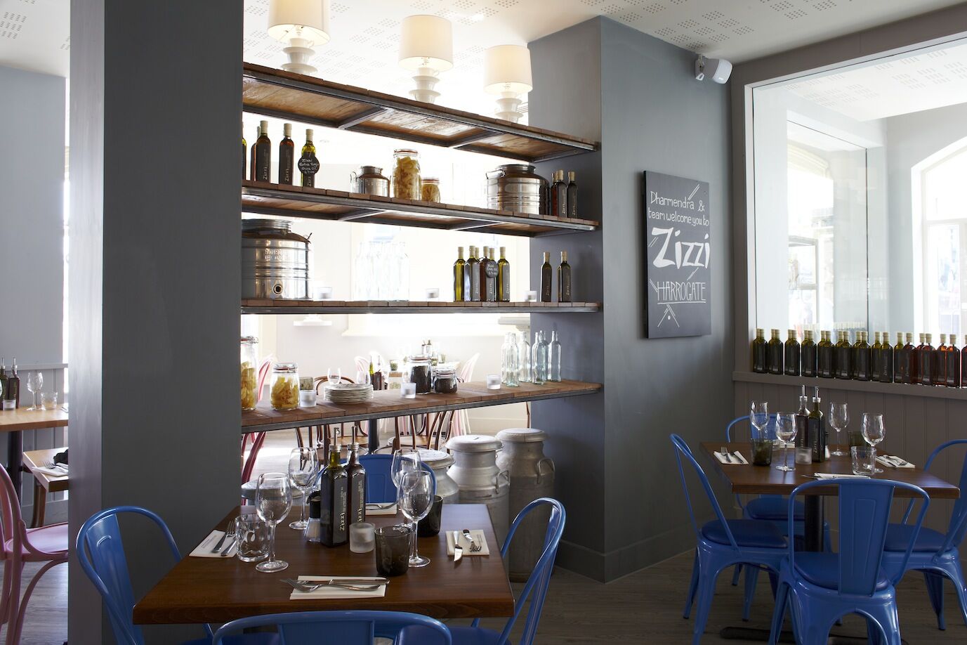 Zizzi Harrogate — dining area seating and decorative finishes