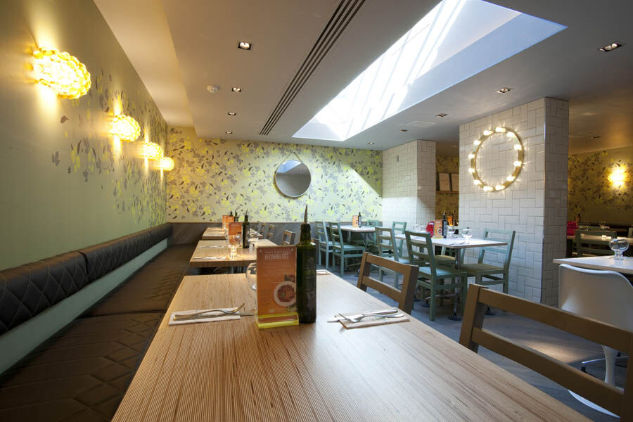 ASK Italian Beckenham — feature bar counter and back-bar joinery