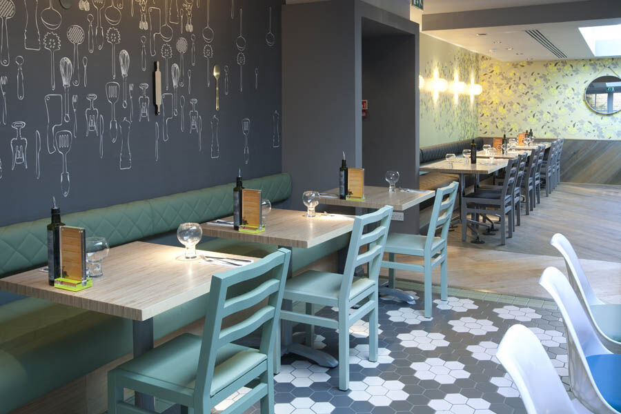 ASK Italian Beckenham — mezzanine and staircase joinery