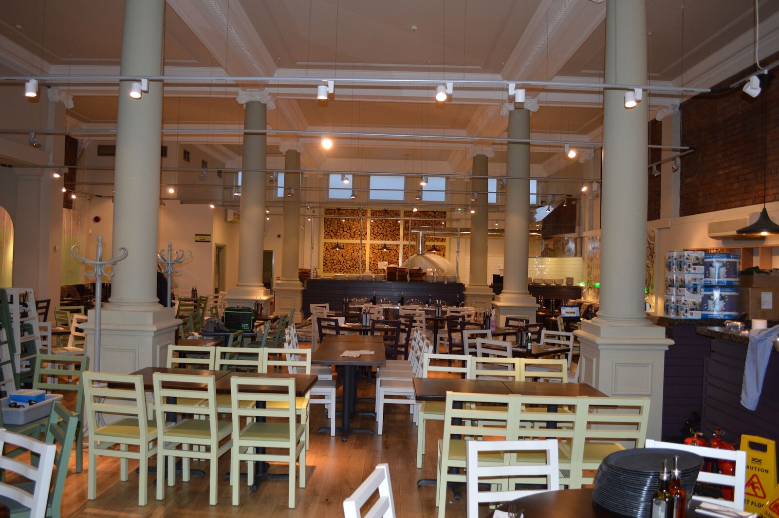 Zizzi Cardiff — main dining seating and decorative finishes