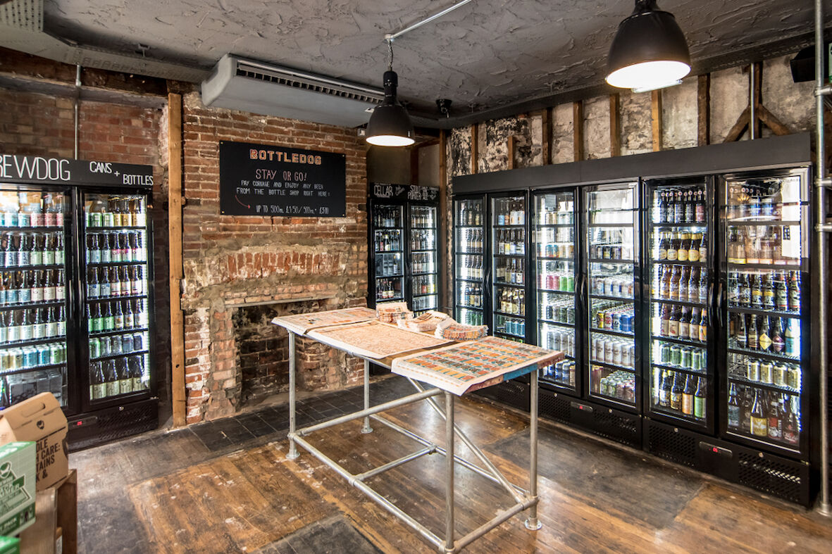 BrewDog Norwich bar fit-out — craft beer bar interior with feature joinery and tap installation