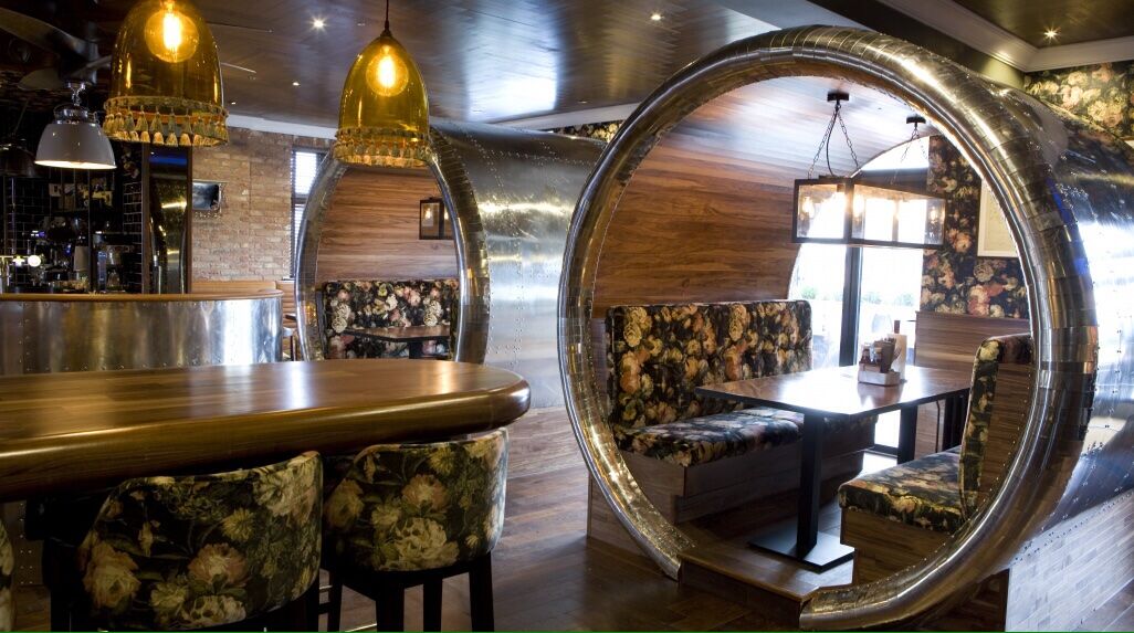 The Airport Manchester bar and restaurant — award-winning interior fit-out main dining area