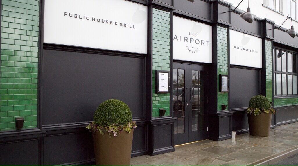 The Airport Manchester — restaurant dining layout with decorative finishes