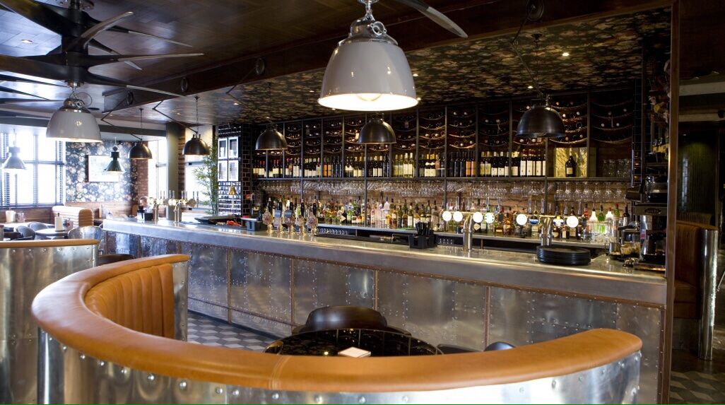 The Airport Manchester — ceiling detail and feature lighting from Restaurant & Bar Design Award winning scheme
