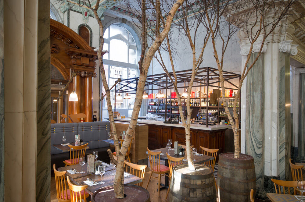Zizzi King Street Manchester — main dining room with period architectural features retained
